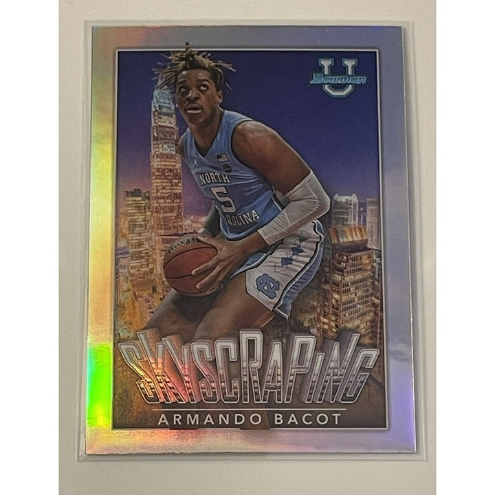 2022-23 Bowman University Chrome Armando Bacot RC 1st Bowman  #S-11 NC Tar Heels
