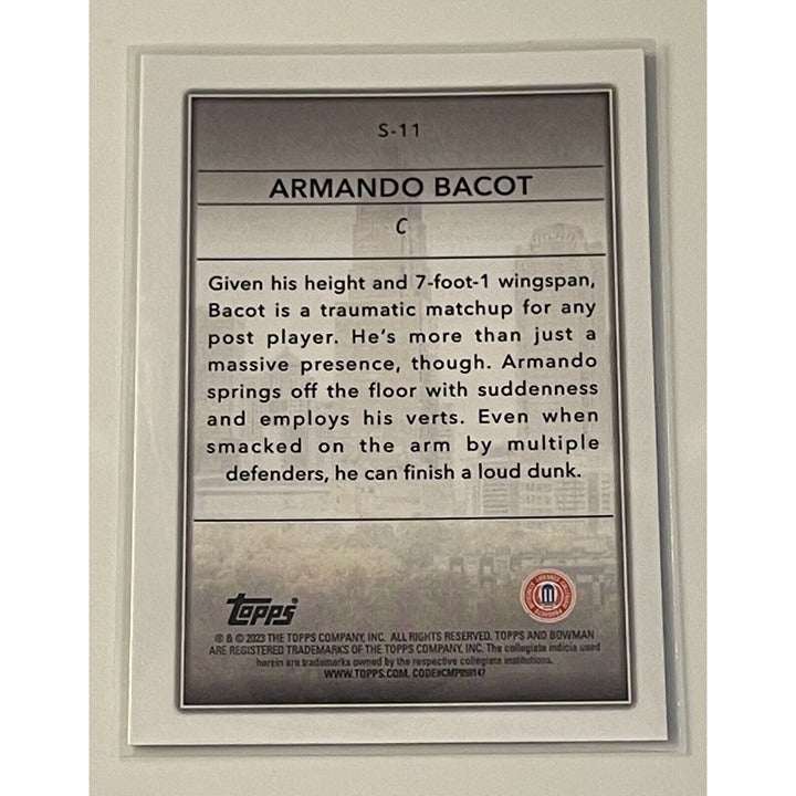 2022-23 Bowman University Chrome Armando Bacot rookie card North Carolina Tar Heels