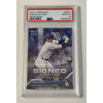 Shohei Ohtani 2023 MLB TOPPS NOW NY Offseason #OS21 LOS ANGELES DODGERS - PSA 10