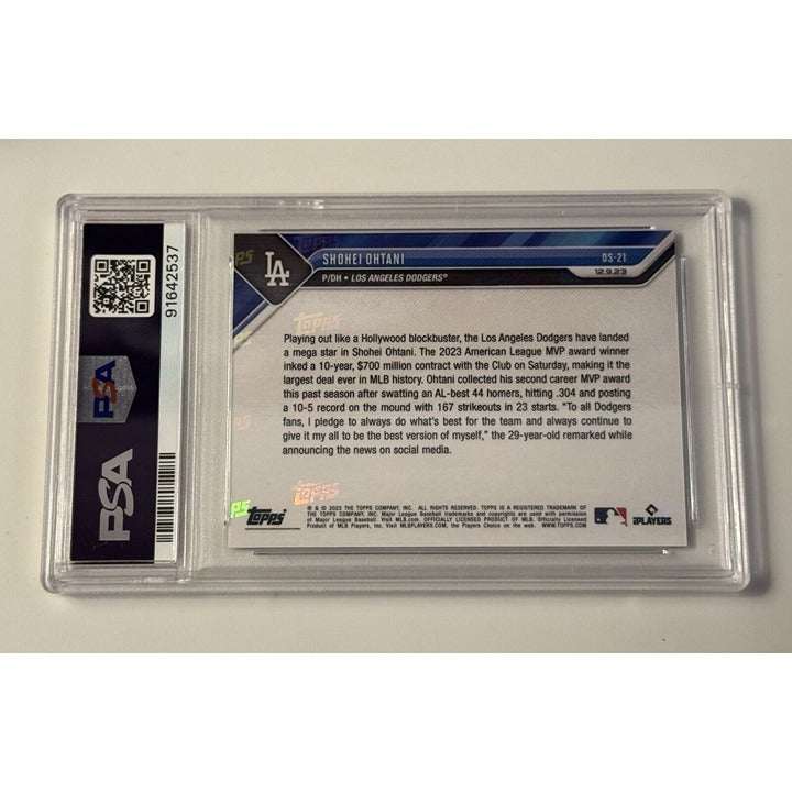 Shohei Ohtani 2023 MLB Topps Now Offseason PSA 10 graded collectible baseball card Los Angeles Dodgers