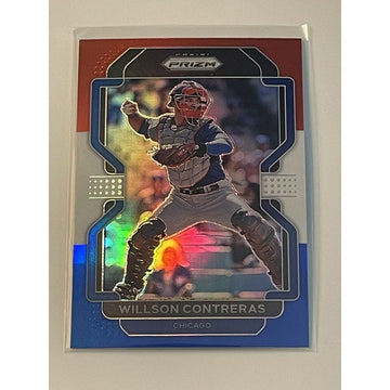 2022 Panini Prizm Red White Blue Prizm Willson Contreras* - Card #168 -MLB Cubs*