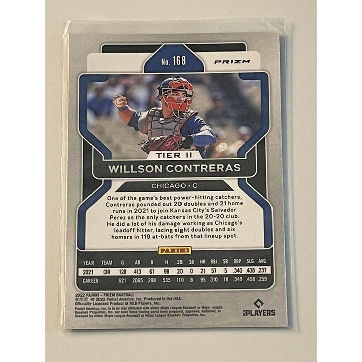 2022 Panini Prizm Red White Blue Prizm Willson Contreras* - Card #168 -MLB Cubs*