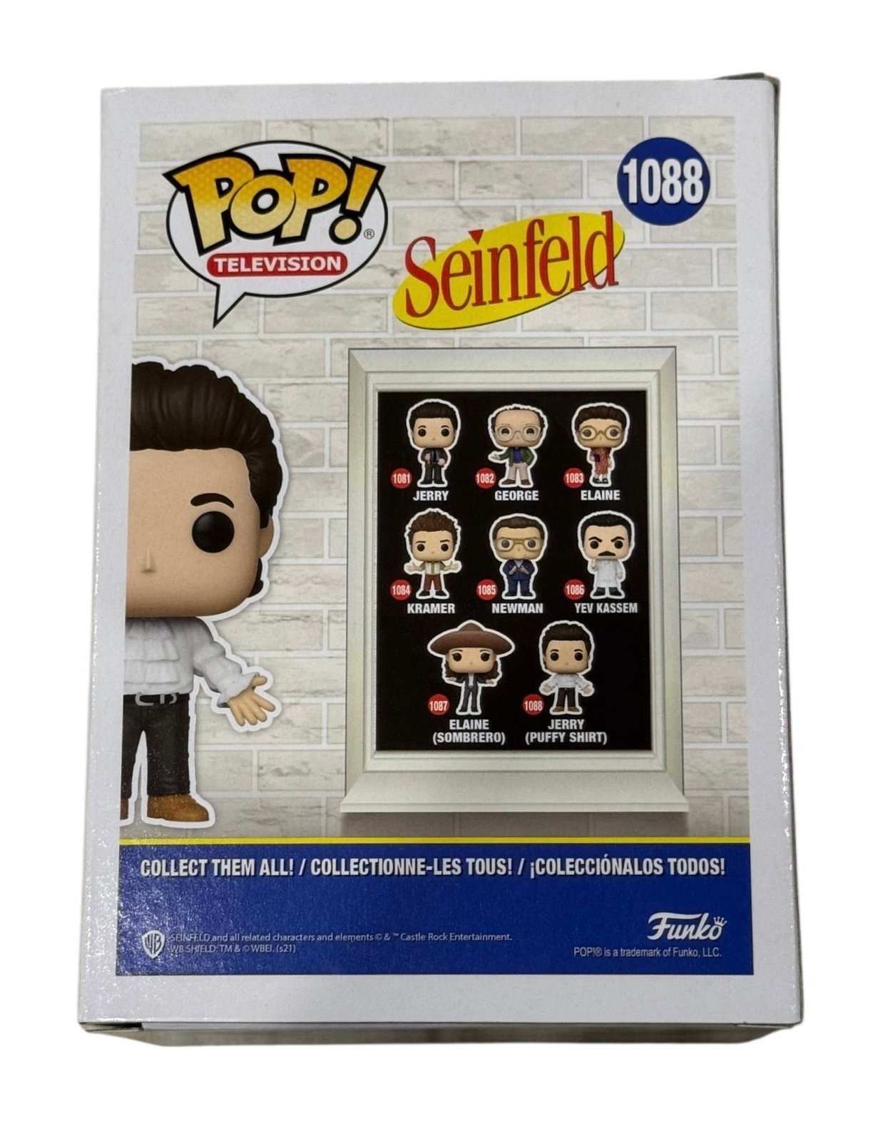 Jerry Seinfeld Puffy Shirt Funko Pop vinyl figure box from Seinfeld TV series