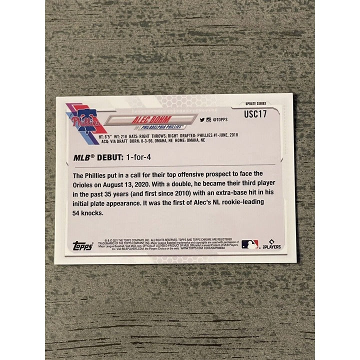 2021 Topps Chrome Update Alec Bohm RC Rookie Debut #USC17 Philadelphia Phillies*