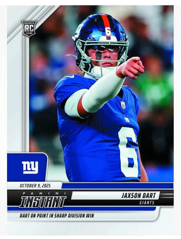 2025 Panini Instant Jaxson Dart New York Giants rookie card #137