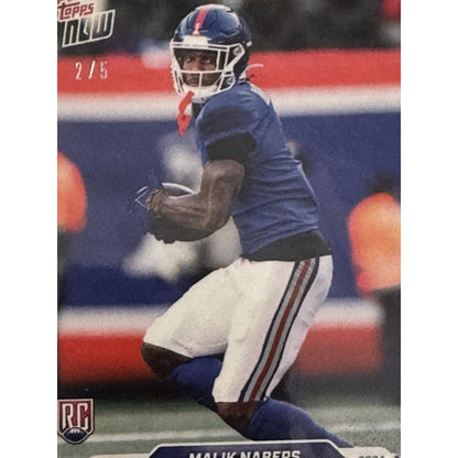 2/5 Malik Nabers RC* 2024 Topps NOW Football 1,000 YDS* - NFL NY Giants Card #18