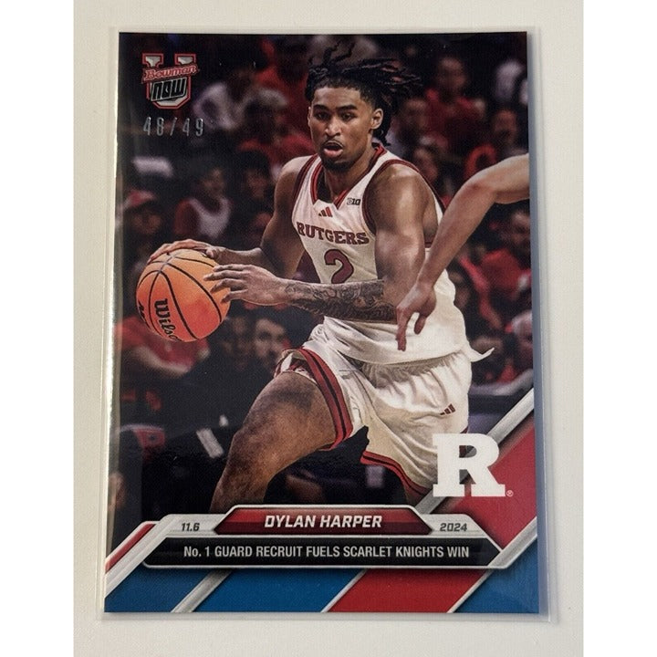 48/49 Dylan Harper RC 2024 Bowman U Now Rutgers Rookie 1st College Debut 5 READY