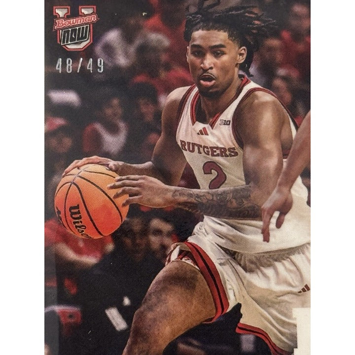 48/49 Dylan Harper RC 2024 Bowman U Now Rutgers Rookie 1st College Debut 5 READY