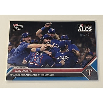 Texas Rangers - 2023 MLB TOPPS NOW Card 1039 - Blue Parallel 5/49 - ALCS CHAMPS*