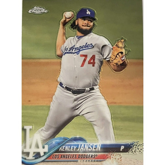 2018 Topps Chrome Kenley Jansen* - MLB Los Angeles Dodgers Baseball NL Card #91