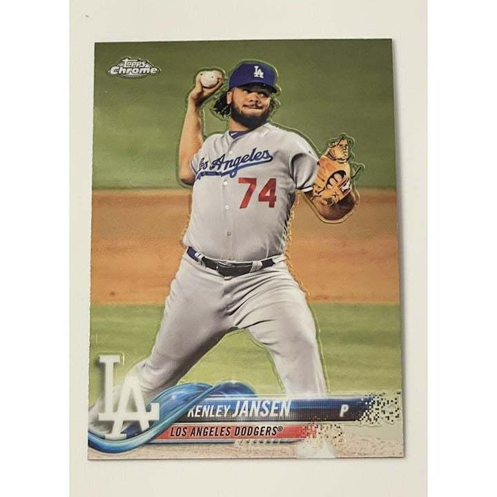 2018 Topps Chrome Kenley Jansen Los Angeles Dodgers baseball card pitcher #74