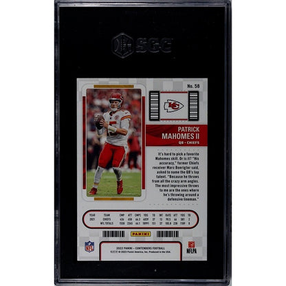 2022 Panini Contenders Season Ticket Patrick Mahomes Kansas City Chiefs 58 SGC 9