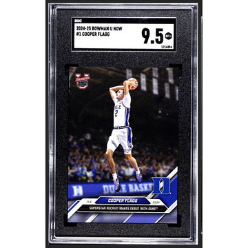 Cooper Flagg RC* 2024 Bowman U Now #1 Debut Duke Blue Devils ROOKIE Card SGC 9.5