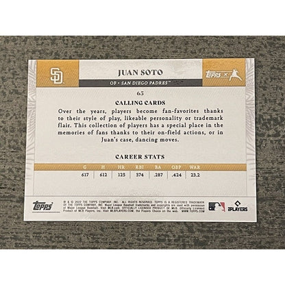 Juan Soto - 2022 Topps X Calling Cards Curated Set MLB San Diego Padres Card #63