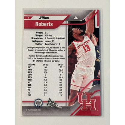J’wan Roberts Auto 2022 Campus Collection Players Trunk Card 5 NCAA NIL Cougars*