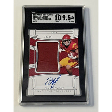 2022 Panini National Treasures Collegiate 30/99 Drake London RC Auto SGC 9.5 NFL