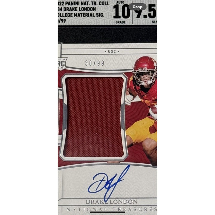 2022 Panini National Treasures Collegiate 30/99 Drake London RC Auto SGC 9.5 NFL