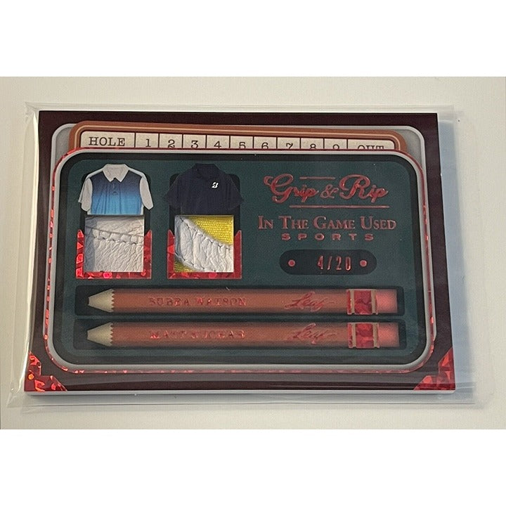 Bubba Watson Matt Kuchar* - 2022 Leaf In The Game Used ITG GRIP & RIP Glove 4/20