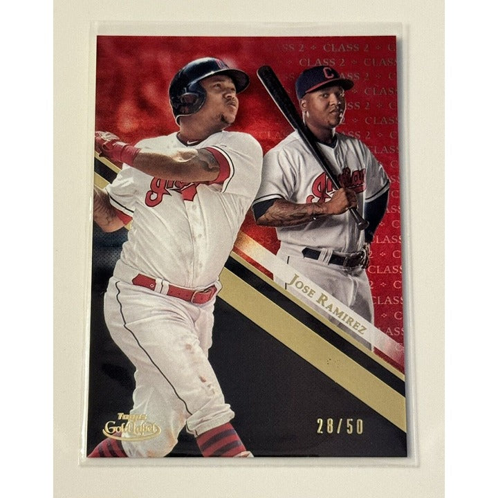 RARE 28/50 Jose Ramirez 2019 Topps Gold Label Card #20 Class 2 Cleveland Indians