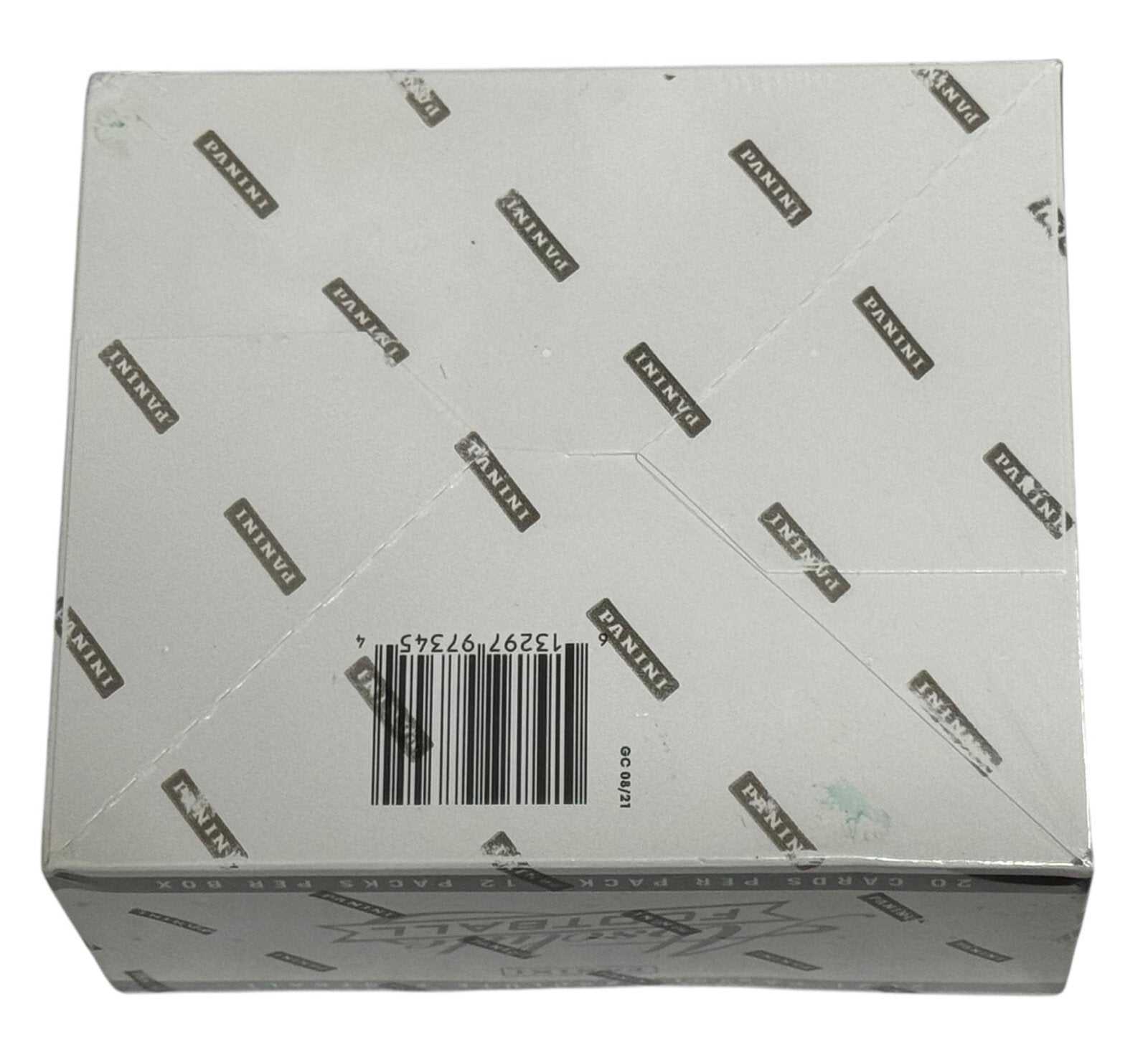Sealed 2021 Panini Absolute Football retail box with 12 packs NFL cards featuring top rookies and Kaboom inserts