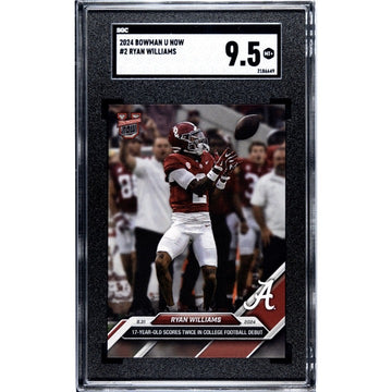 Ryan Williams RC* Alabama debut 2024 Bowman U Now Football Rookie Card 2 SGC 9.5