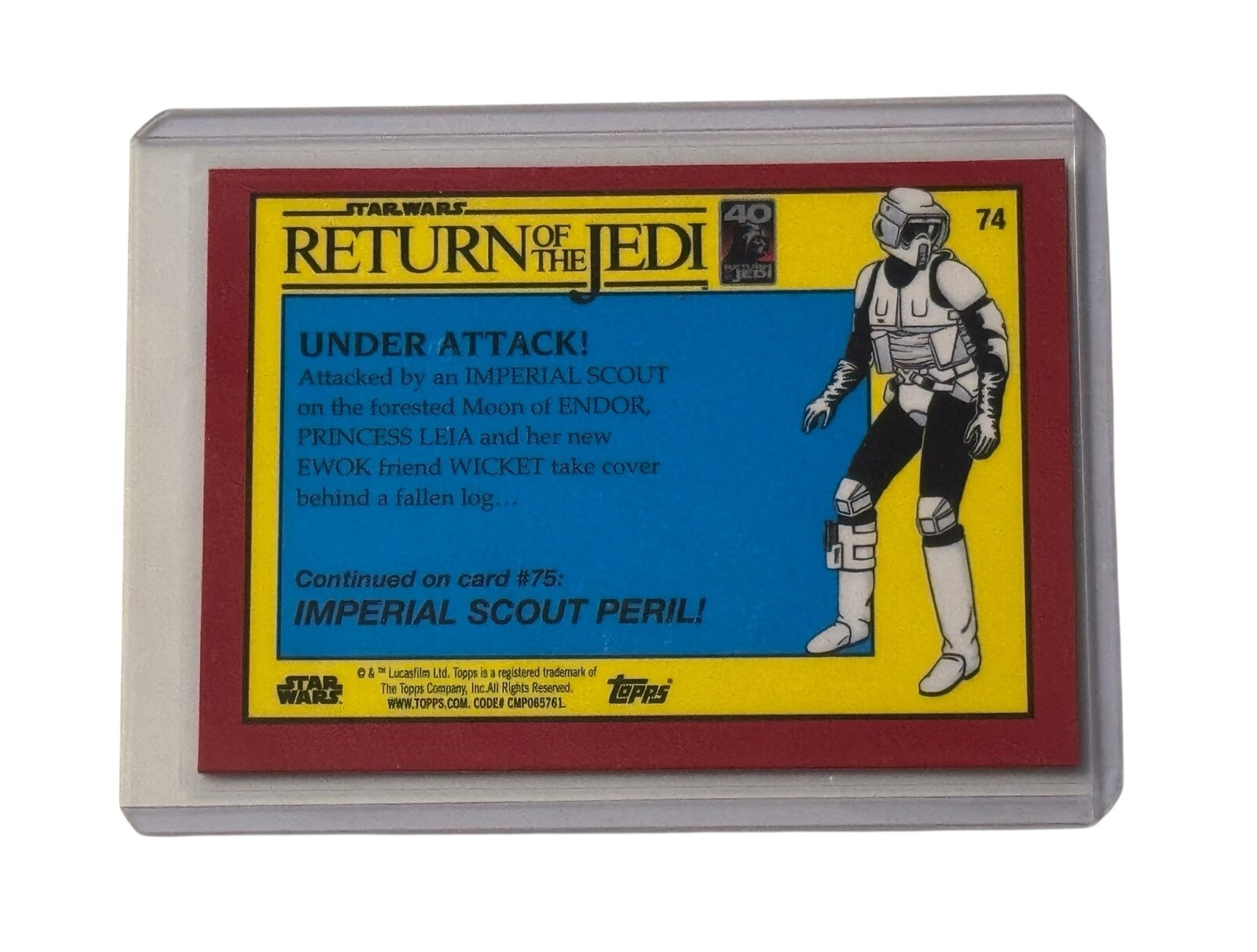 Star Wars Return Of The Jedi 40th Princess Leia Under Attack Red Parallel Card 74 collectible trading card