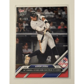 All RISE! Aaron Judge 58th Home Run 2024 MLB Topps NOW Card NY Yankees* Card 764