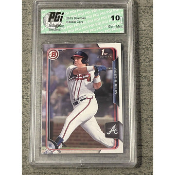 Austin Riley 2015 Bowman #157. 1st Rookie Card. PGI Graded 10. Atlanta Braves.**