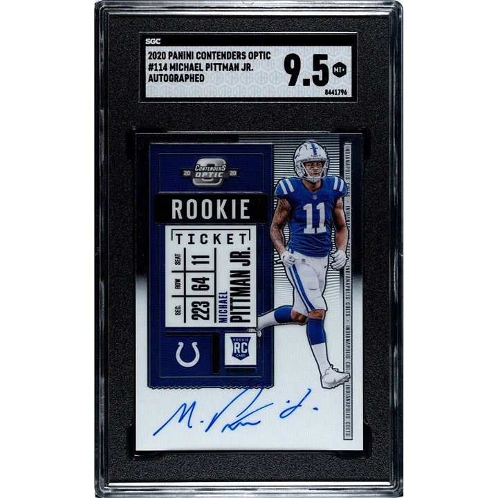 2020 Contenders Michael Pittman Jr BLUE ON CARD Auto ROOKIE Ticket Colts SGC 9.5
