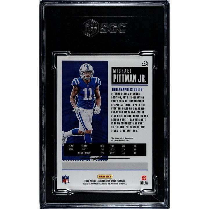 2020 Contenders Michael Pittman Jr Colts rookie signed football card SGC 9.5