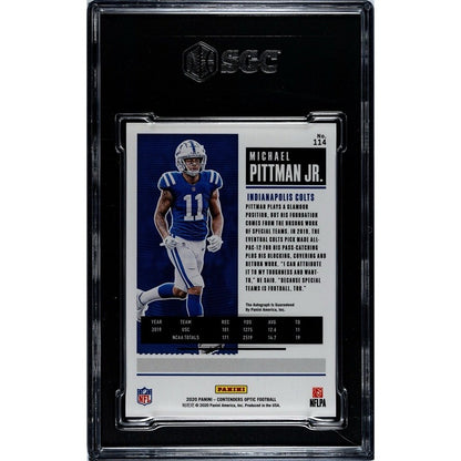 2020 Contenders Michael Pittman Jr BLUE ON CARD Auto ROOKIE Ticket Colts SGC 9.5