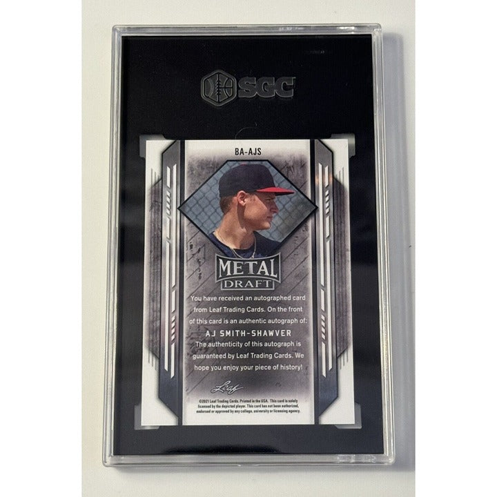2021 Leaf Metal Draft Silver AJ Smith-Shawver* RC Auto MLB Braves #BA-AJS SGC 9*