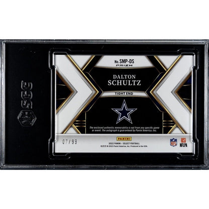 2022 Panini Select Football Dalton Schultz 7/99 Sig. Mat. #SMP-DS Cowboys SGC 9*