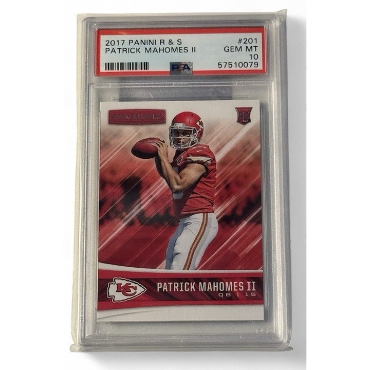 2017 Panini Rookies & Stars Football Patrick Mahomes II RC 201 NFL Chiefs PSA 10