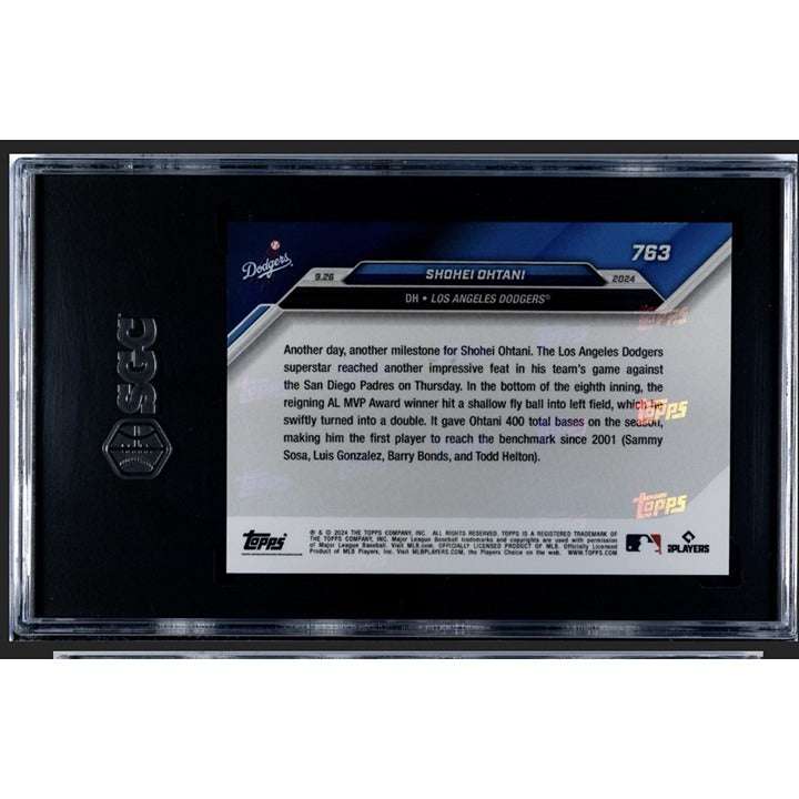 2024 TOPPS NOW Shohei Ohtani Dodgers #763 trading card graded SGC 10 celebrating 1st 10 total bases since 2001