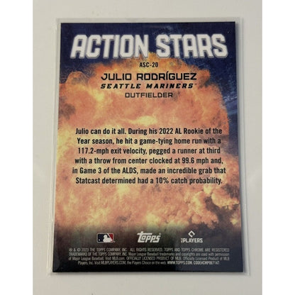 2023 Topps Chrome Update Julio Rodriguez Action Stars MLB Seattle Mariners ASC20