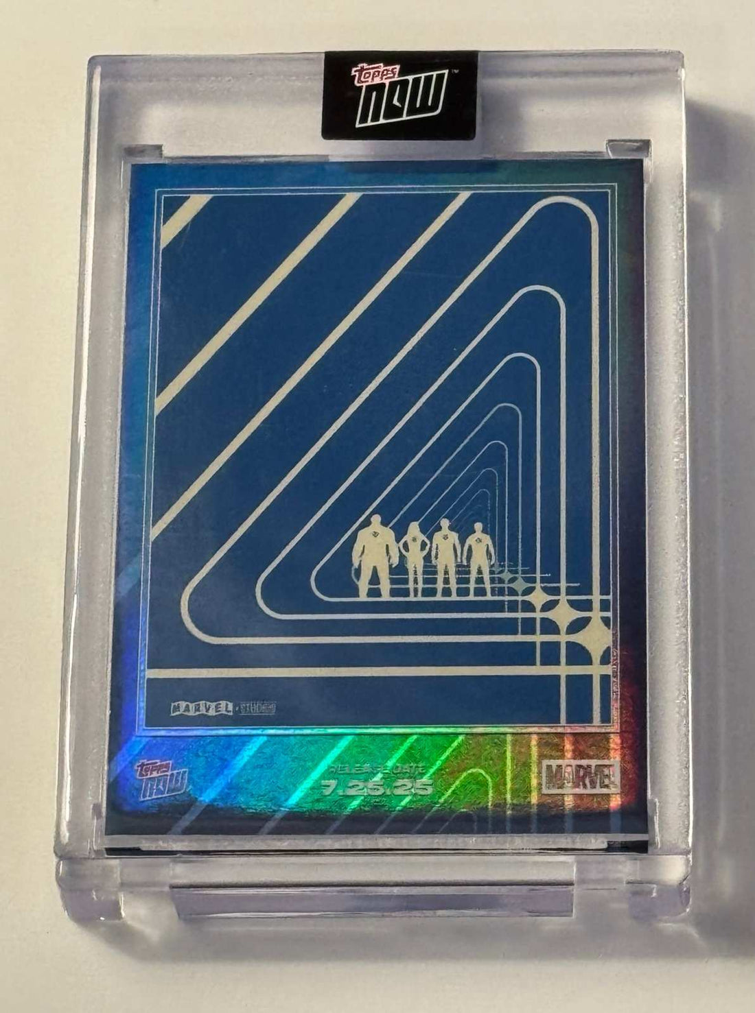 Limited Edition 2026 Topps Now Marvel Fantastic Four teaser card with foil finish in protective case