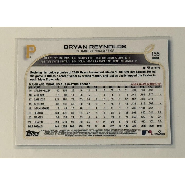 2022 Topps Chrome #530 Bryan Reynolds MLB New York Mets Green Foilboard #/499