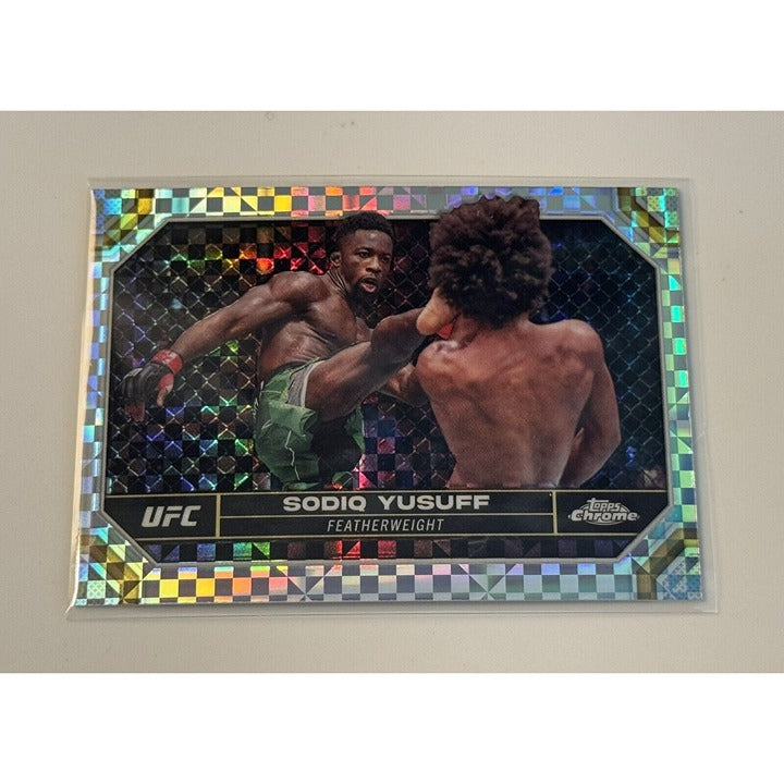 Sodiq Yusuff 2024 Topps Chrome UFC Prizm REFRACTOR Featherweight UFC - Card #178