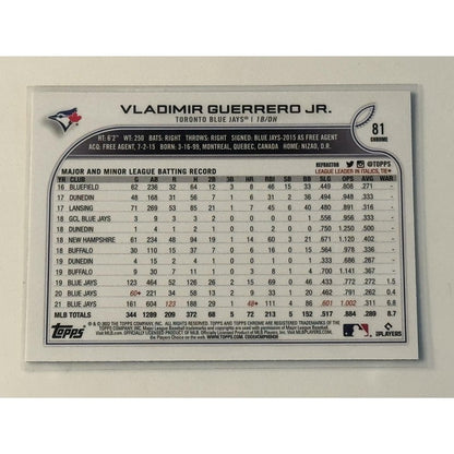 2022 Topps #300 Vladimir Guerrero Jr. Refractor MLB Toronto Blue Jays Near Mint!