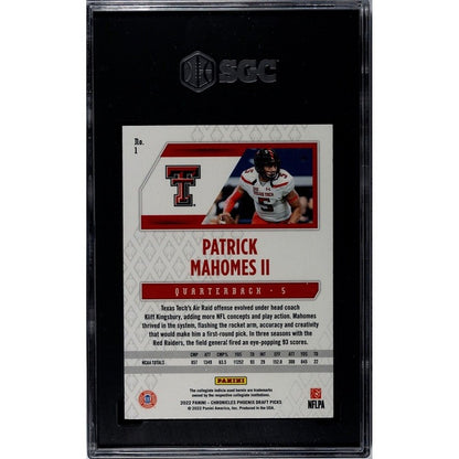 2022 Panini Phoenix Patrick Mahomes RC NFL Chronicles Draft Picks Card #1 SGC 9*