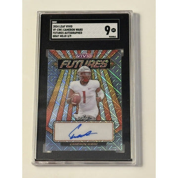 3/9 2024 Leaf Vivid Cameron Ward RC* Auto Futures Gray Mojo Rookie #VF-CW1 SGC 9