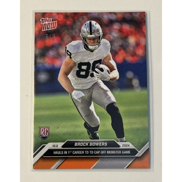 5/5! Brock Bowers RC* 2024 Topps Now ROOKIE CARD SP Las Vegas Raiders Uniform #7