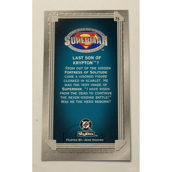 1994 SkyBox Superman: Man of Steel Platinum Series Super Hero DC Marvell Card 75