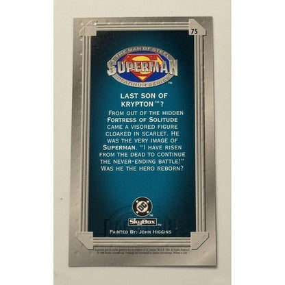 1994 SkyBox Superman: Man of Steel Platinum Series Super Hero DC Marvell Card 75
