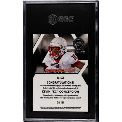 5/10 Kevin KC Concepcion RC Auto 2024 Leaf Press Pass Red #BA-KC1 -NC St SGC 9.5