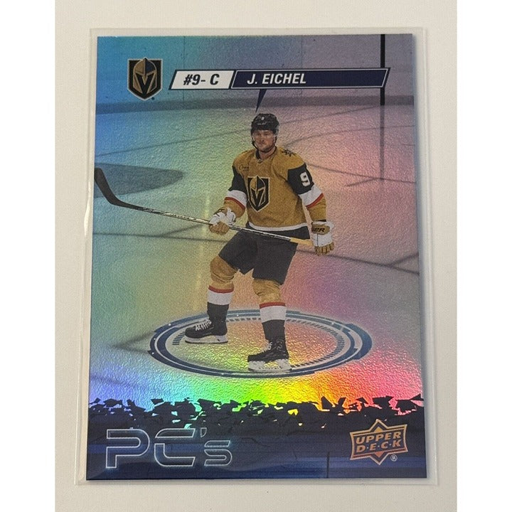 J. Eichel 2023-24 Upper Deck Hockey Refractor PC’s Card PC-18 NHL Golden Knights
