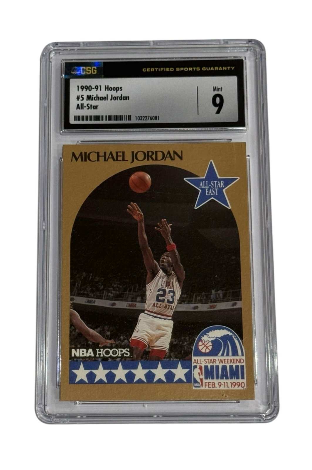 1990-91 Hoops Michael Jordan All-Star basketball card CSG 9 Mint in protective case