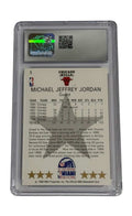 1990-91 Hoops Michael Jordan All Star #5 NBA card CSG 9 Mint Chicago Bulls back view