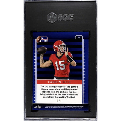1/1* Carson Beck 2023 LEAF PRO SET METAL ROOKIE FIRE PULSAR UGA Bulldogs SGC 10*